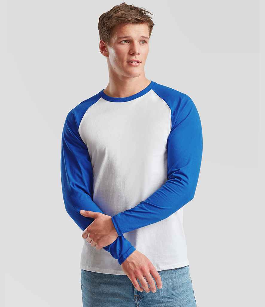 Fruit of the Loom Contrast Long Sleeve Baseball T-Shirt